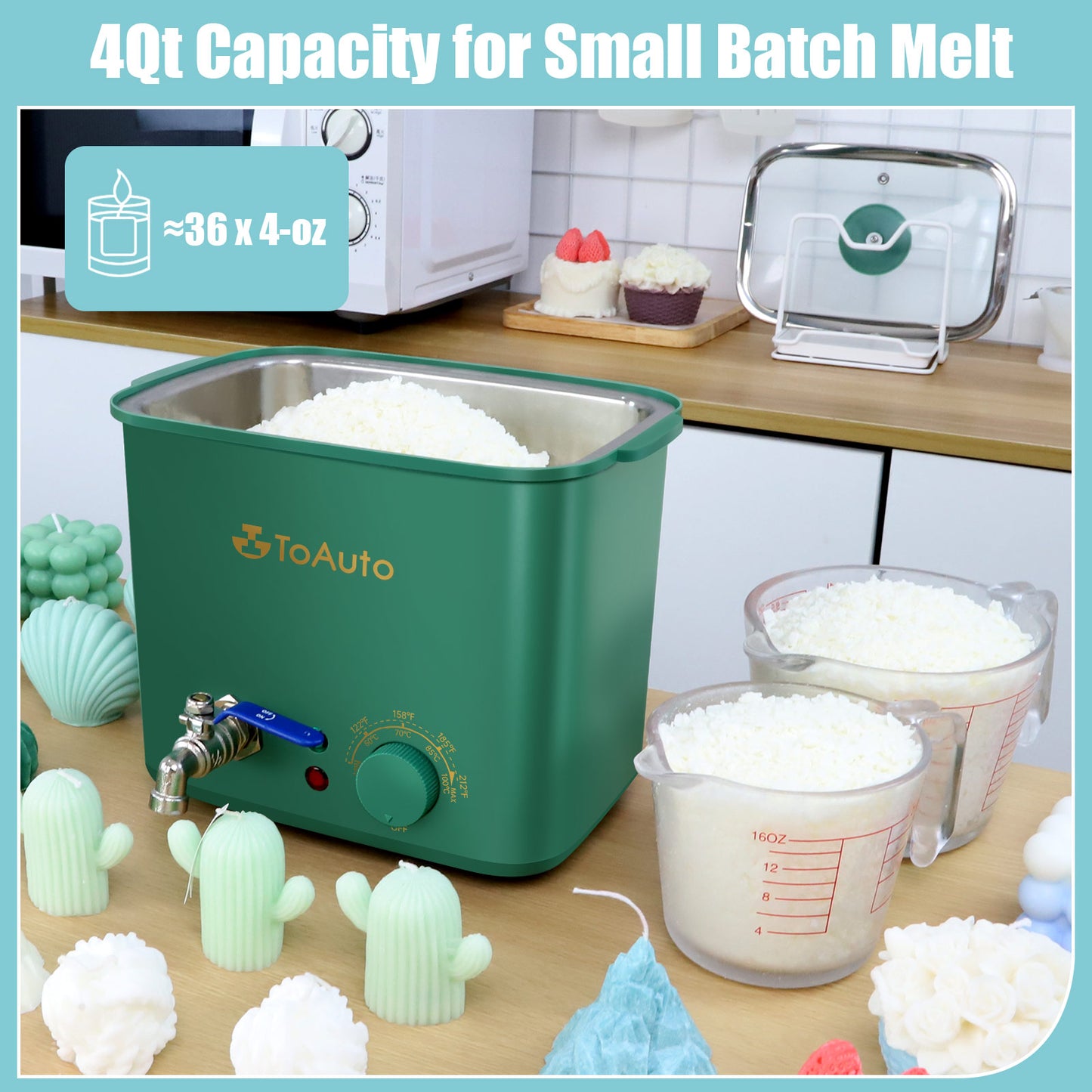 ToAuto 8lbs Wax Melter for Candle Making Perfect for Hobbyist, Business Growing