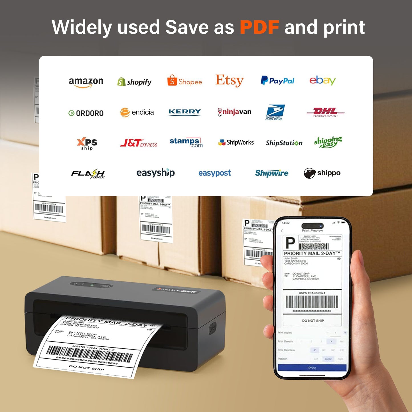 TOAUTO Portable Thermal Label Printer