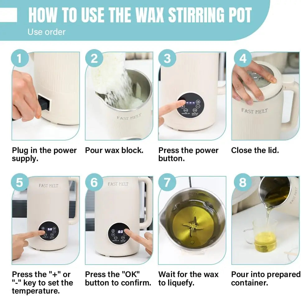 TOAUTO 1.2L Electric Wax Melter for DIY Candle Making